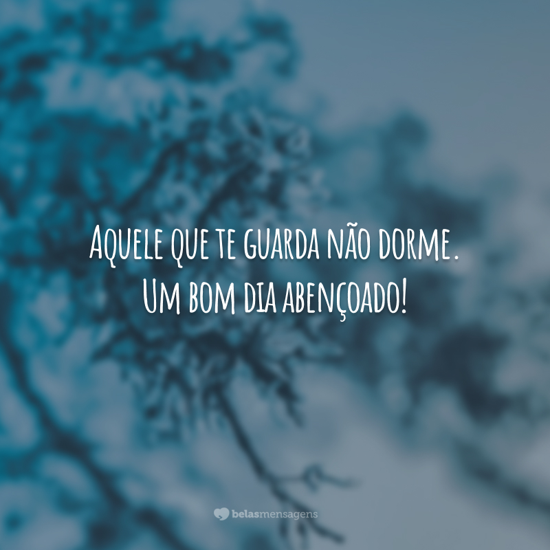 Aquele que te guarda não dorme. Um bom dia abençoado!