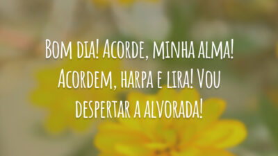 Bom dia! Acorde, minha alma! Acordem, harpa e lira! Vou despertar a alvorada!