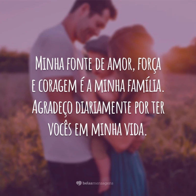 Minha fonte de amor, força e coragem é a minha família. Agradeço diariamente por ter vocês em minha vida.