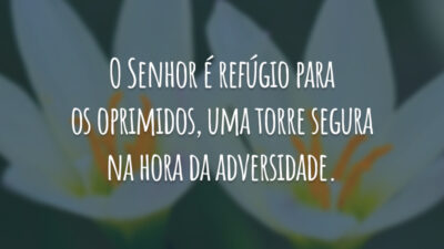 O Senhor é refúgio para os oprimidos, uma torre segura na hora da adversidade.