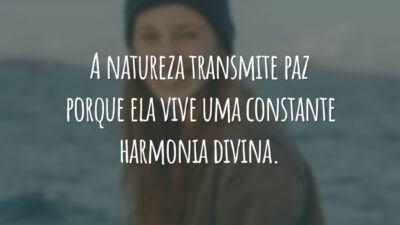 A natureza transmite paz porque ela vive uma constante harmonia divina.