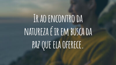 Ir ao encontro da natureza é ir em busca da paz que ela oferece.