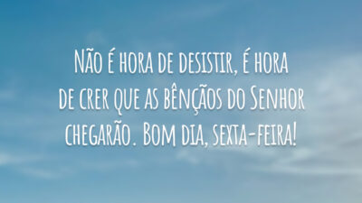 A paz e o amor de Jesus abençoarão seu dia, confie no agir d'Ele. Bom dia, sexta-feira!