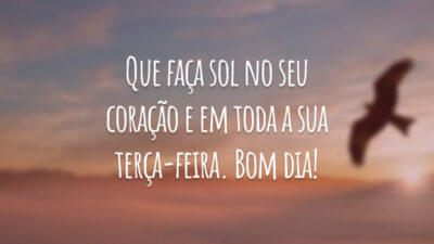 Que faça sol no seu coração e em toda a sua terça-feira. Bom dia!
