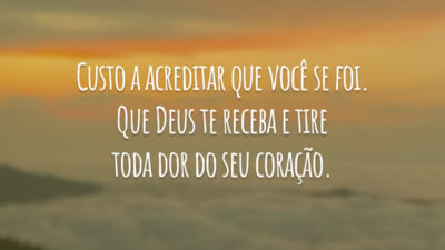 Custo a acreditar que você se foi. Que Deus te receba e tire toda dor do seu coração.