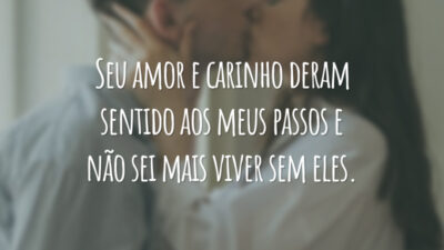 Seu amor e carinho deram sentido aos meus passos e não sei mais viver sem eles.