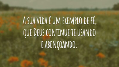 A sua vida é um exemplo de fé, que Deus continue te usando e abençoando.