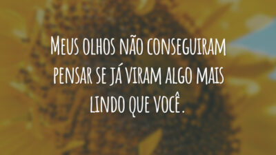 Meus olhos não conseguiram pensar se já viram algo mais lindo que você.