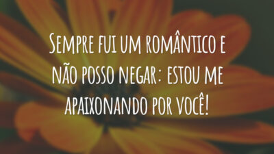 Sempre fui um romântico e não posso negar: estou me apaixonando por você!