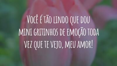 Você é tão lindo que dou mini gritinhos de emoção toda vez que te vejo, meu amor!