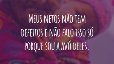 Meus netos não tem defeitos e não falo isso só porque sou a avó deles.