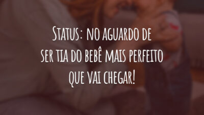 Status: no aguardo de ser tia do bebê mais perfeito que vai chegar!