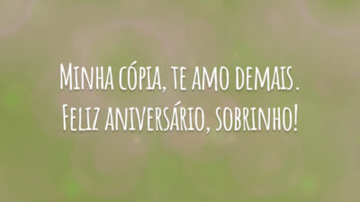 Minha cópia, te amo demais. Feliz aniversário, sobrinho!
