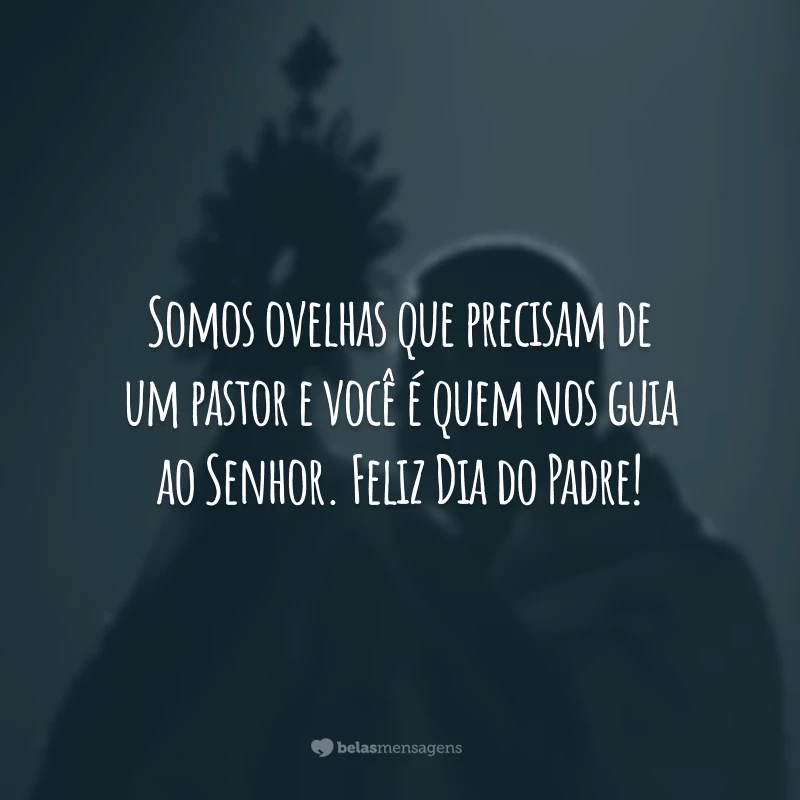 Somos ovelhas que precisam de um pastor e você é quem nos guia ao Senhor. Feliz Dia do Padre!