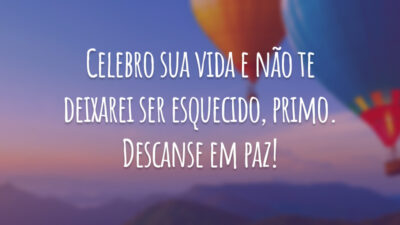Celebro sua vida e não te deixarei ser esquecido, primo. Descanse em paz!
