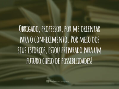 Obrigado, professor