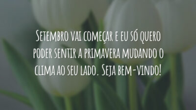 Setembro vai começar e eu só quero poder sentir a primavera mudando o clima ao seu lado. Seja bem-vindo!