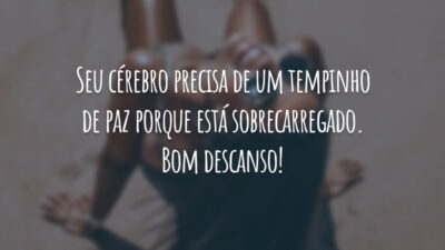 Seu cérebro precisa de um tempinho de paz porque está sobrecarregado. Bom descanso!