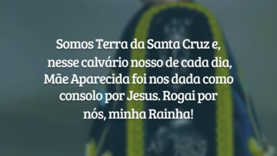 Somos Terra da Santa Cruz e, nesse calvário nosso de cada dia, Mãe Aparecida foi nos dada como consolo por Jesus. Rogai por nós, minha Rainha!
