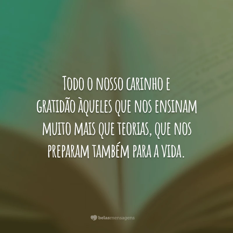 Todo o nosso carinho e gratidão àqueles que nos ensinam muito mais que teorias, que nos preparam também para a vida.