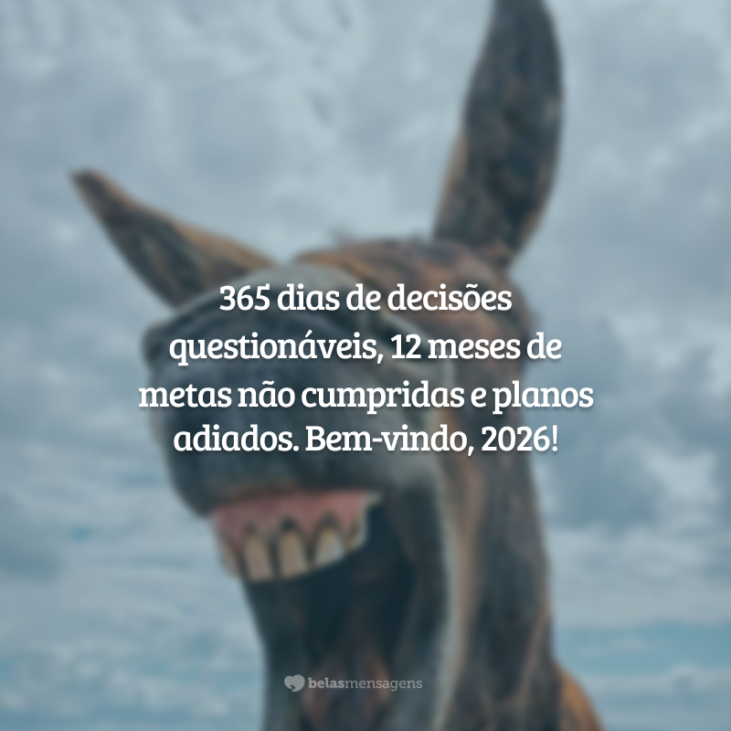 365 dias de decisões questionáveis, 12 meses de metas não cumpridas e planos adiados. Bem-vindo, 2026!