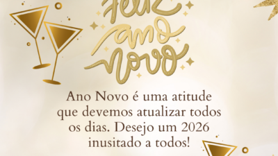 Ano Novo é uma atitude que devemos atualizar todos os dias. Desejo um 2026 inusitado a todos!