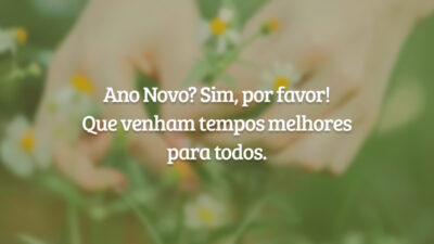 Ano Novo? Sim, por favor! Que venham tempos melhores para todos.