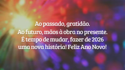 Ao passado, gratidão. Ao futuro, mãos à obra no presente. É tempo&hellip;