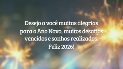 Desejo a você muitas alegrias para o Ano Novo, muitos desafios vencidos&hellip;