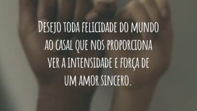 Desejo toda felicidade do mundo ao casal que nos proporciona ver a intensidade e força de um amor sincero.