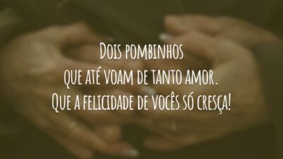 Dois pombinhos que até voam de tanto amor. Que a felicidade de vocês só cresça!