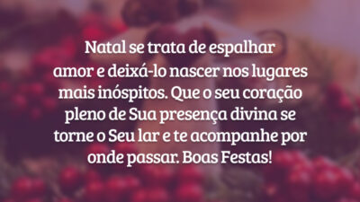 Natal se trata de espalhar amor e deixá-lo nascer nos lugares mais inóspitos. Que o seu coração pleno de Sua presença divina se torne o Seu lar e te acompanhe por onde passar. Boas Festas!