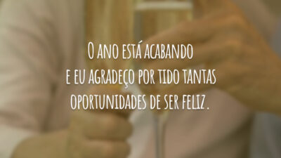O ano está acabando e eu agradeço por tido tantas oportunidades de ser feliz.