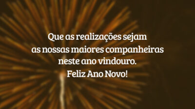 Que as realizações sejam as nossas maiores companheiras neste ano vindouro. Feliz&hellip;