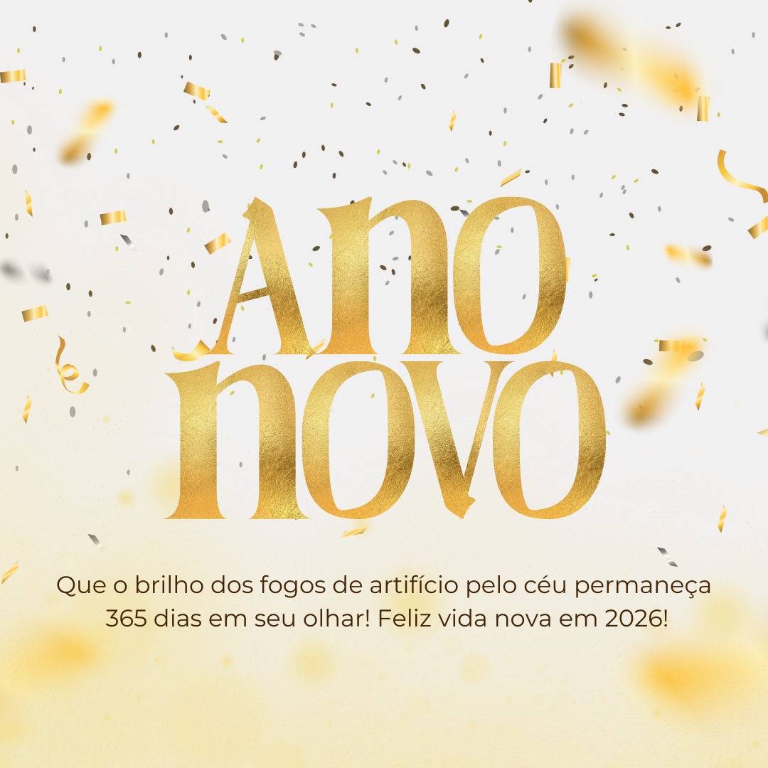 Que o brilho dos fogos de artifício pelo céu permaneça 365 dias em seu olhar! Feliz vida nova em 2026!