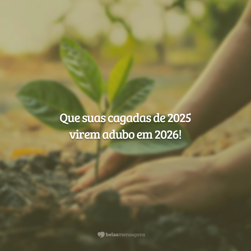 Que suas cagadas de 2025 virem adubo em 2026!