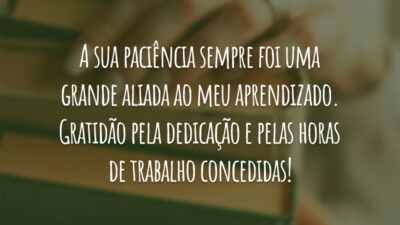 Gratidão, professor!