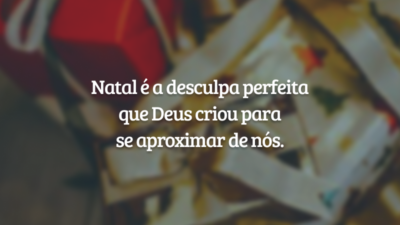 Natal é a desculpa perfeita que Deus criou para se aproximar de nós. Que a ternura vivida nessa data, o sabor de cada banquete, a presença de quem amamos abra nosso coração para ter uma nova experiência com Jesus. Feliz Natal!