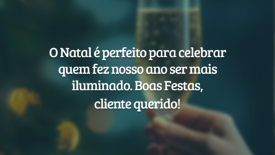 O Natal é perfeito para celebrar quem fez nosso ano ser mais iluminado. Boas Festas, cliente querido!