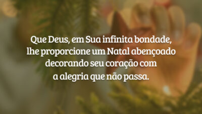 Que Deus, em Sua infinita bondade, lhe proporcione um Natal abençoado decorando seu coração com a alegria que não passa.