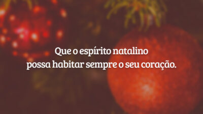 Que o espírito natalino possa habitar sempre o seu coração.