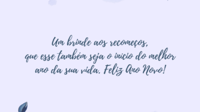 Um brinde ao recomeço!