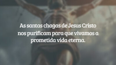 As santas chagas de Jesus Cristo nos purificam para que vivamos a prometida vida eterna.