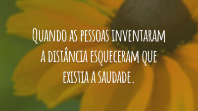 Quando as pessoas inventaram a distância esqueceram que existia a saudade.