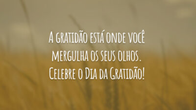 A gratidão está onde você mergulha os seus olhos. Celebre o Dia da Gratidão!