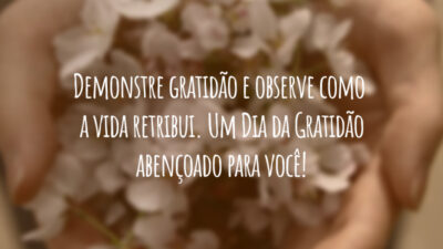 Demonstre gratidão e observe como a vida retribui. Um Dia da Gratidão abençoado para você!