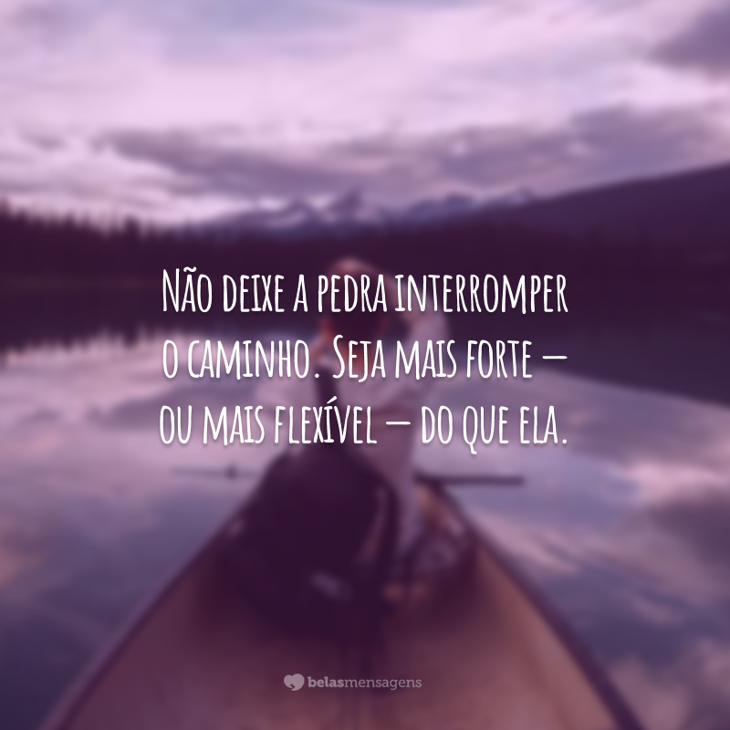 Não deixe a pedra interromper o caminho. Seja mais forte — ou mais flexível — do que ela.