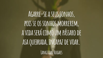 Agarre-se a seus sonhos, pois se os sonhos morrerem, a vida será como um pássaro de asa quebrada, incapaz de voar.