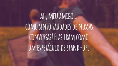 Ah, meu amigo… como sinto saudades de nossas conversas! Elas eram como um espetáculo de stand-up.