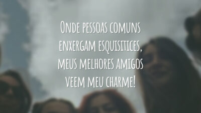 Onde pessoas comuns enxergam esquisitices, meus melhores amigos veem meu charme!